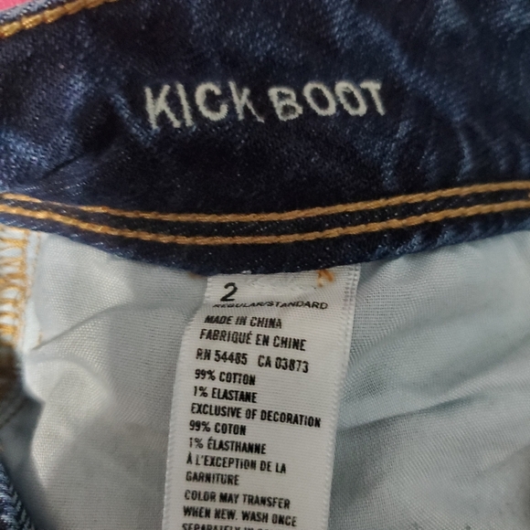 American Eagle Outfitters Womens Kick Boot Jeans Embroidered Pockets Y2K Size 2 - Picture 9 of 9